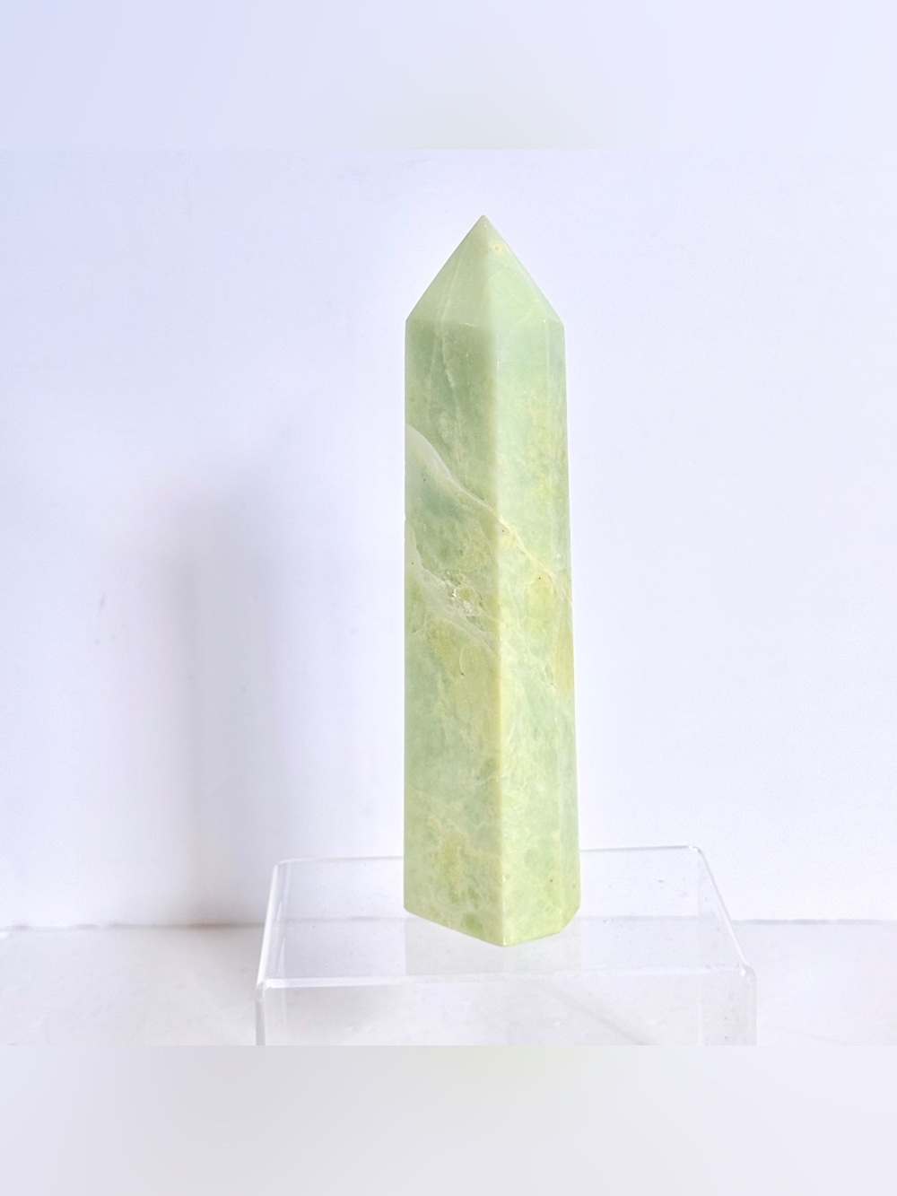 Bowenite (New Jade) Tower Obelisk – 6 Sided Crystal Point 7.25” 476g
